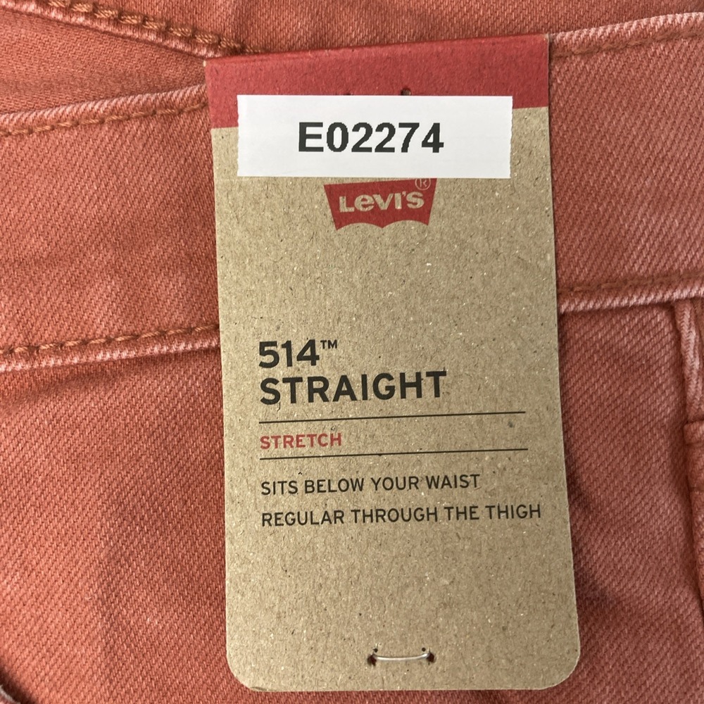 Levis 514 Straight Fit Jeans Stretch Jeans Color Red 32W 32L - Picture 8 of 11